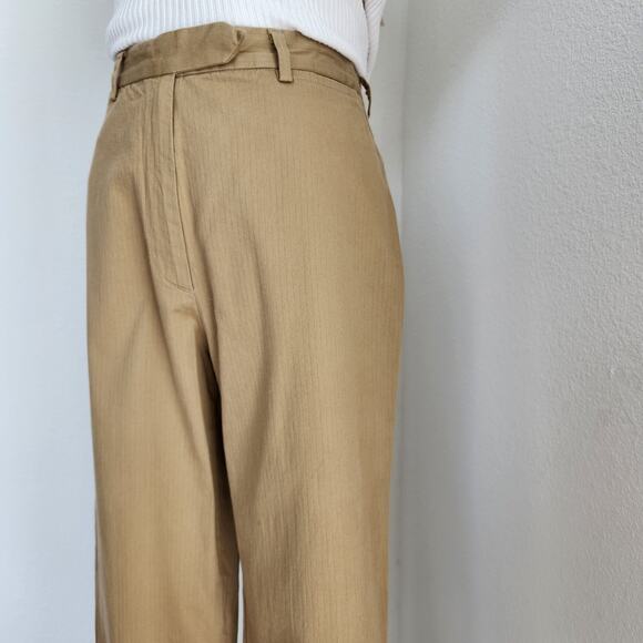 Vintage 90s C.P. Company Tan High Rise Pinstripe Straight Leg Pants Italy 2 - Picture 3 of 11